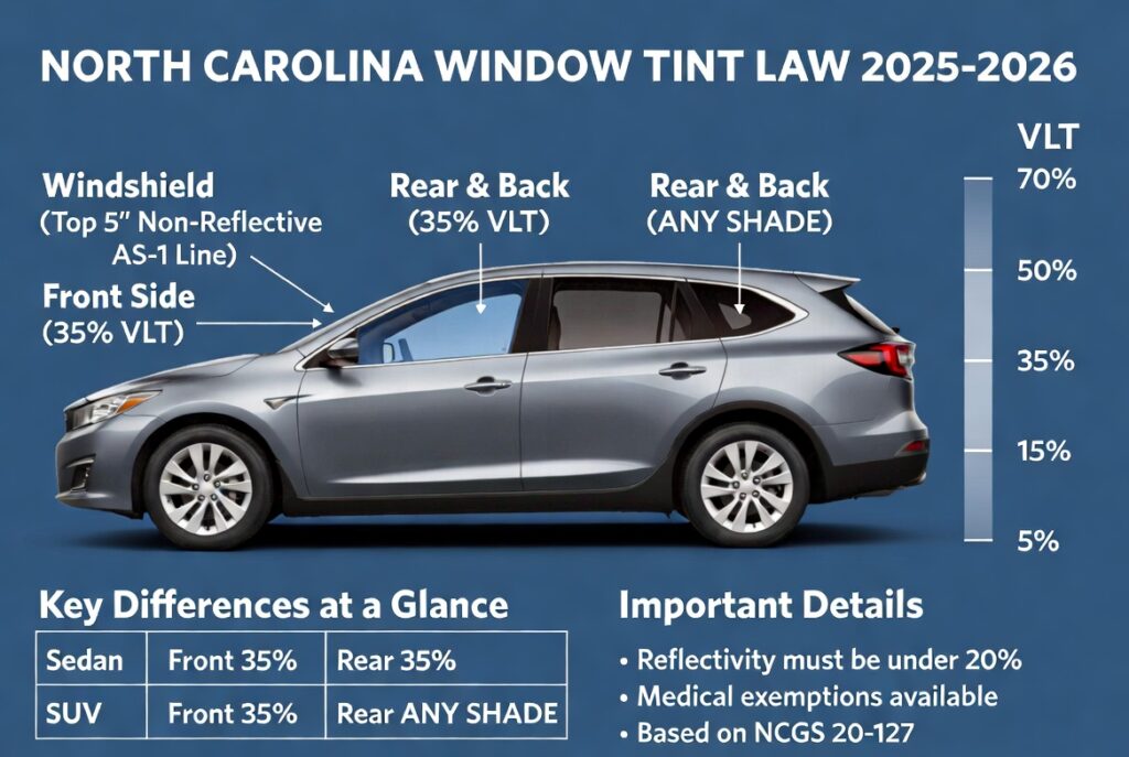 north carolina window tint law changes